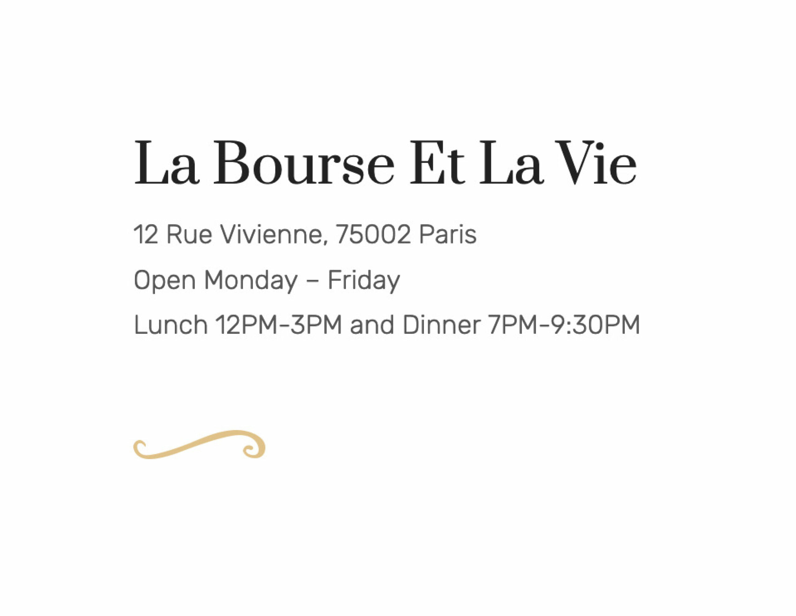 LA Bourse et la vie Restaurant Paris 2